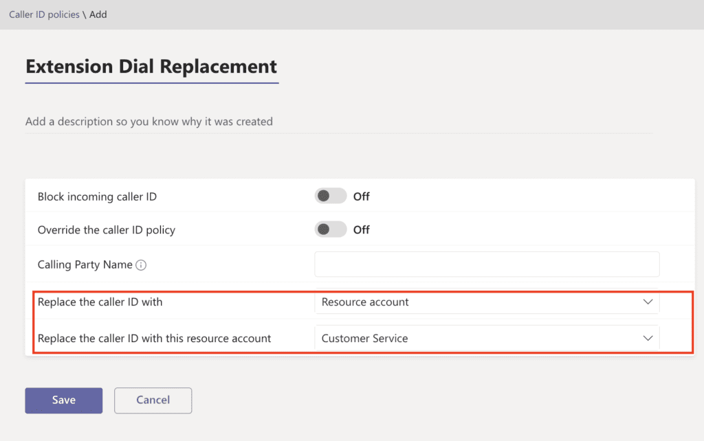 Caller ID policy change in Teams