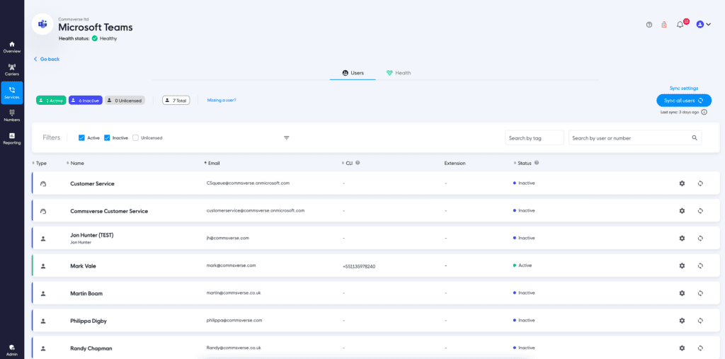 Callroute Microsoft Teams User Admin