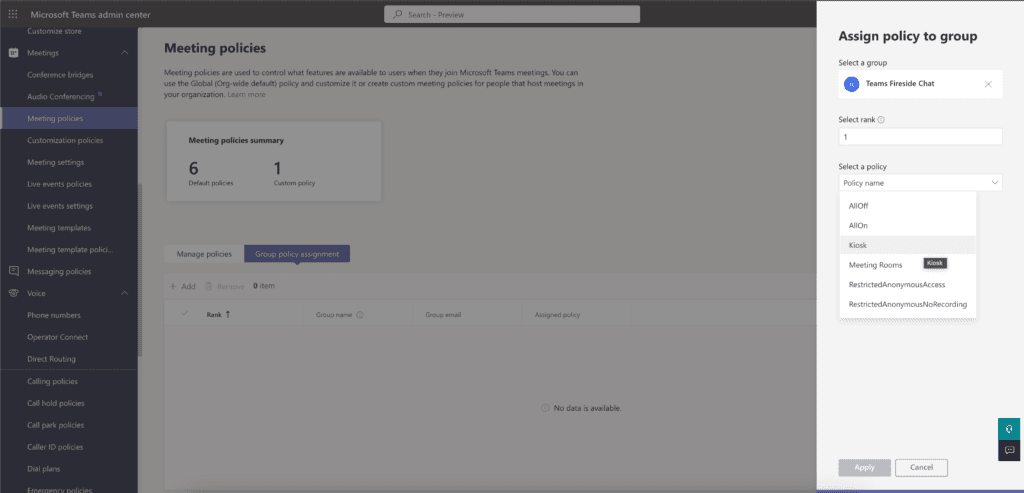 Microsoft Teams Group Policy Assignment