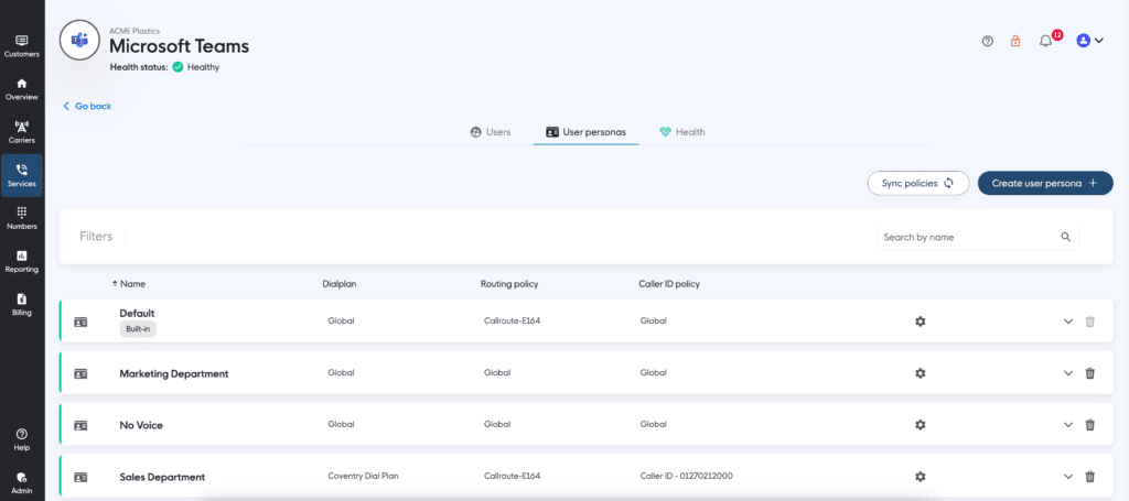 Assign Teams Policies to Users using Callroute