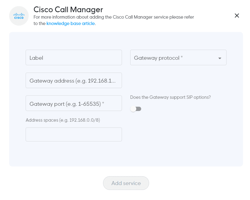 Adding settings to Cisco Call Manager Adding settings to Cisco Call Manager