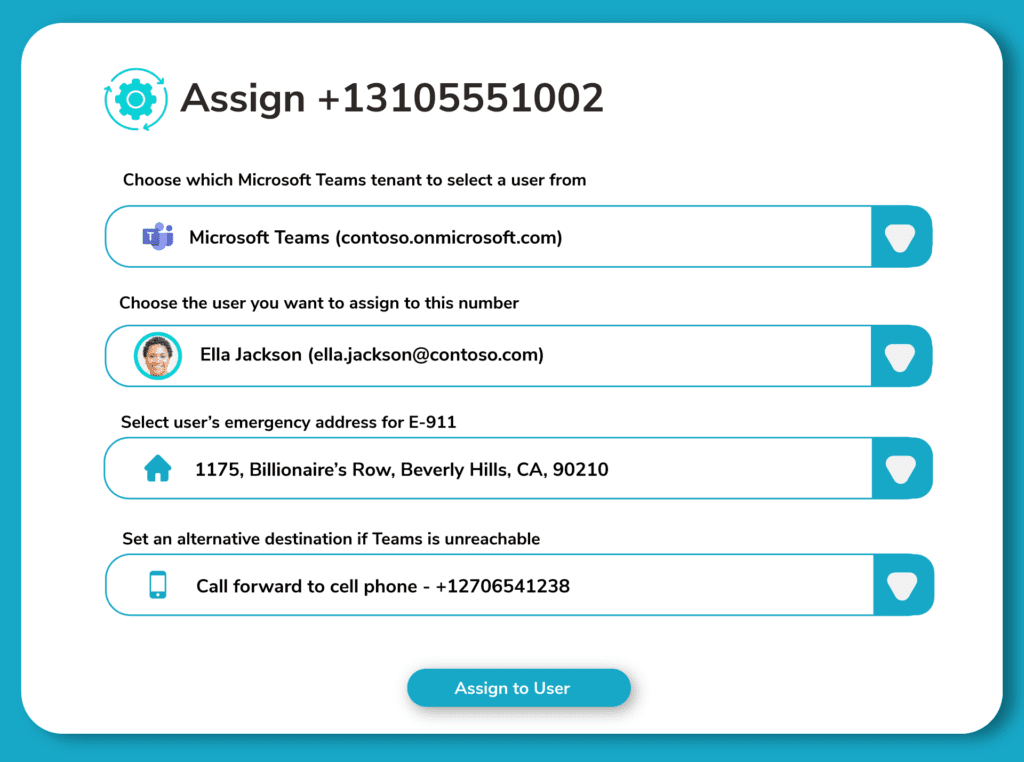 Assign phone numbers to users with alternative destination if unreachable in Microsoft Teams