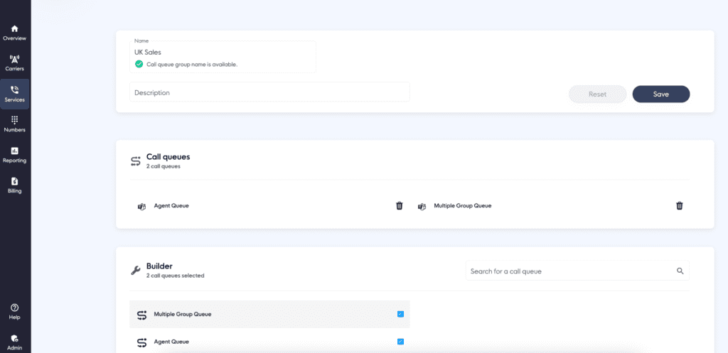 Creating a call queue group Creating a call queue group