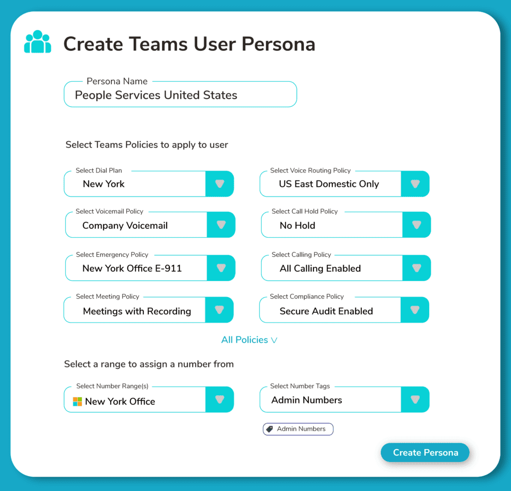 Creating user personas to speed up Microsoft Teams user management Creating user personas to speed up Microsoft Teams user management
