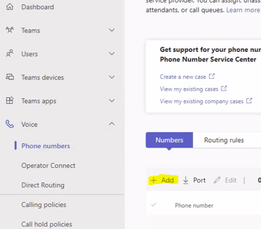 Ordering phone numbers in the Teams Admin Center Ordering phone numbers in the Teams Admin Center