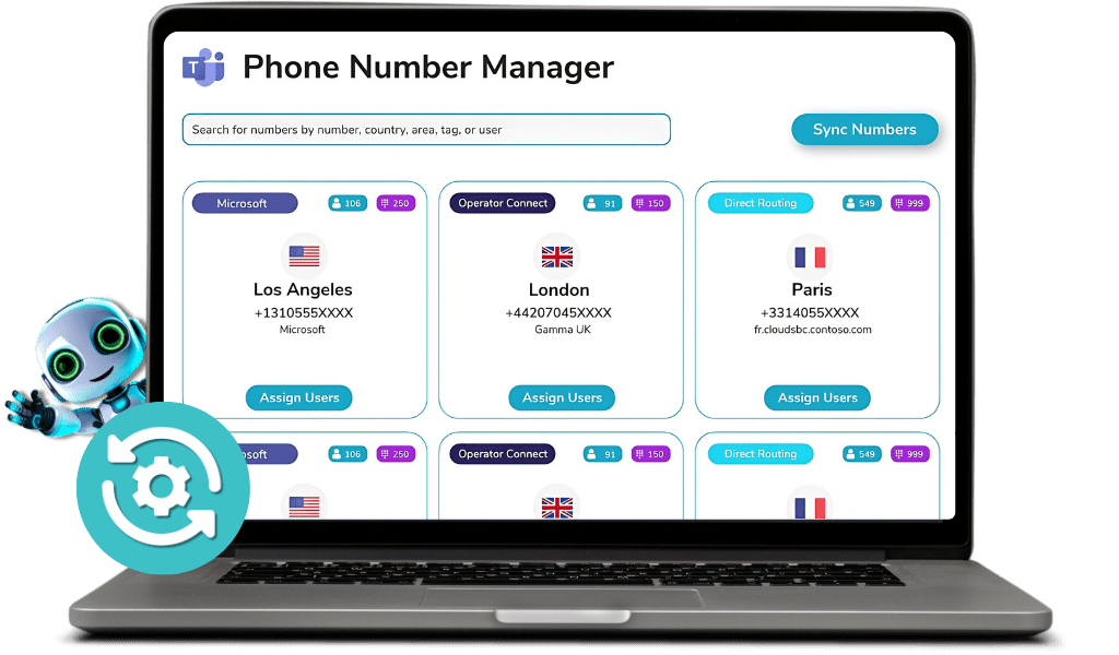 Phone number management for microsoft teams